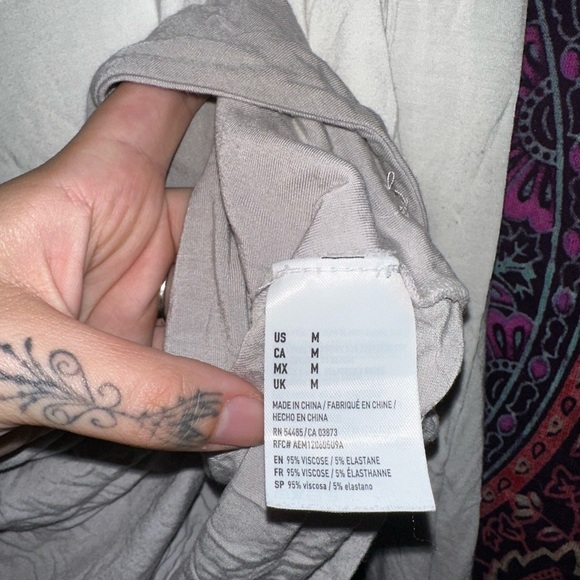 American Eagle Outfitters Cream Wrap Blouse - Picture 3 of 4